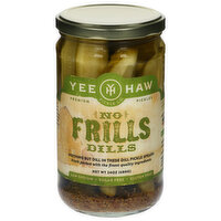 Yee-Haw Pickle Co. Pickles, No Frills Dills, Premium - 24 Ounce 