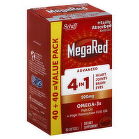 MegaRed Advanced 4 in 1, 500 mg, Softgels, Value Pack - 80 Each 