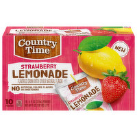 Country Time Lemonade, Strawberry - 10 Each 