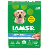 IAMS Dog Food, Super Premium, Chicken & Whole Grain Recipe, Large Breed, Adult 1+ - 15 Pound 