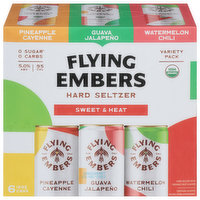 Flying Embers Hard Seltzer, Sweet & Heat, Variety Pack - 6 Each 