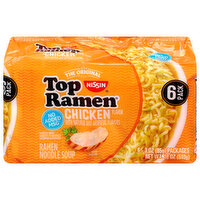Nissin Ramen Noodle Soup, Chicken Flavor, 6 Pack - 6 Each 