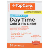 TopCare Cold & Flu Relief, Day Time, Multi-Symptom Relief, Softgels