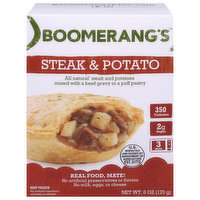 Boomerangs Pie, Steak & Potato - 6 Ounce 