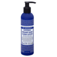 Dr. Bronner's Hand & Body Lotion, Organic, Peppermint - 8 Ounce 