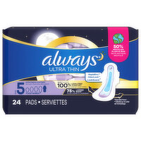 Always Pads, Ultra Thin, Flexi-Wings, Extra-Heavy Overnight, Size 5 - 24 Each 