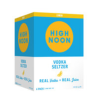 High Noon Lemon Vodka Hard Seltzer 355ml Can 4pk - 355 Millilitre 