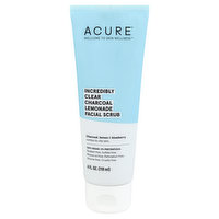 Acure Facial Scrub, Incredibly Clear, Charcoal Lemonade - 4 Ounce 