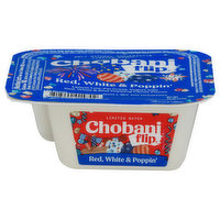 Chobani Yogurt, Greek, Low-Fat, Red, White & Poppin' - 4.5 Ounce 