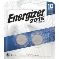 Energizer Batteries, Lithium, 2016 - 2 Each 