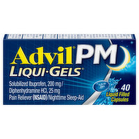 Advil Pain Reliever/Nighttime Sleep Aid, Liqui-Gels - 40 Each