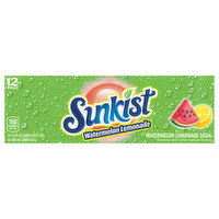 Sunkist Soda, Watermelon Lemonade, 12 Pack - 12 Each 