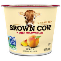 Brown Cow Yogurt, Whole Milk, Peach - 5.3 Ounce 