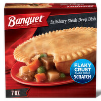 Banquet Frozen Pot Pie Dinner, Salisbury Steak - 7 Ounce 