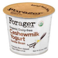 Forager Project Cashewmilk Yogurt, Organic, Dairy-Free, Vanilla Bean - 5.3 Ounce 