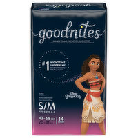 GoodNites Underwear, Nighttime, Disney Princess Moana, S/M, Girls