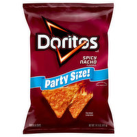 Doritos Tortilla Chips, Spicy Nacho Flavored, Party Size - 14.5 Ounce 