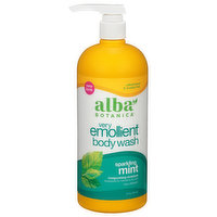 Alba Botanica Body Wash, Very Emollient, Sparkling Mint - 32 Fluid ounce 