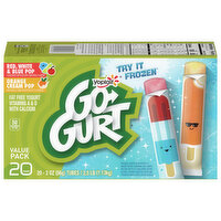 Go-Gurt Ice Cream Pops, Red, White & Blue Pop & Orange Cream Pop, Value Pack - 20 Each