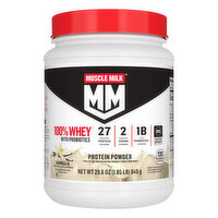 Muscle Milk Protein Powder, 100% Whey with Probiotics, Vanilla - 29.6 Ounce 