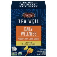 Celestial Seasonings Herbal Supplement, Honey Lemon, Daily Wellness, Tea Bags - 12 Each 