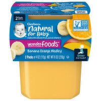 Gerber Banana Orange Medley, Wonderfoods, Sitter 2nd Foods, 2 Pack - 2 Each 