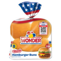 Wonder Hamburger Buns, Classic, Extra Soft - 8 Each 