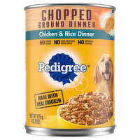 Pedigree Food for Dog, Chicken & Rice Dinner, Chopped Ground Dinner - 13.2 Ounce 