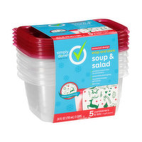 Simply Done Snap And Store Soup & Salad Containers & Lids - 24 Ounce 