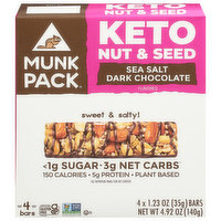 Munk Pack Nut & Seed Bar, Keto, Sea Salt Dark Chocolate Flavored - 4 Each 