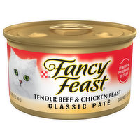 Fancy Feast Cat Food, Gourmet, Tender Beef & Chicken Feast, Classic Pate - 3 Ounce