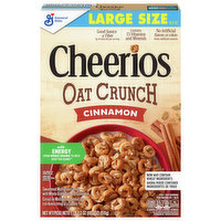 Cheerios Oat Crunch, Cinnamon, Large Size - 18.2 Ounce