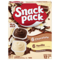 Snack Pack Pudding, Chocolate/Vanilla, Family Pack
