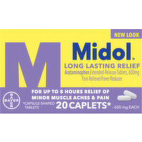 Midol Long Lasting Relief, 650 mg, Caplets - 20 Each 