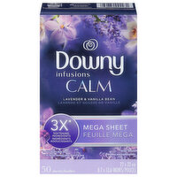 Downy Dryer Sheets, Calm, Lavender & Vanilla Bean, Mega Sheet - 50 Each 