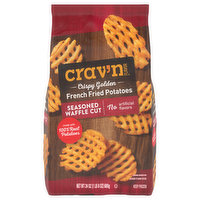 Crav'n Flavor French Fried Potatoes, Crispy Golden, Seasoned, Waffle Cut - 24 Ounce 