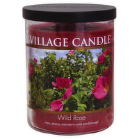Village Candle Candle, Wild Rose, Glass Cylinder
