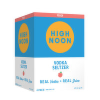 High Noon Peach Vodka Hard Seltzer 355ml Can 4pk - 355 Millilitre 