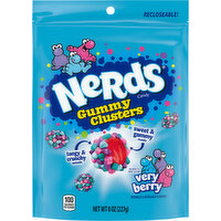 Nerds Candy, Gummy Clusters, Very Berry - 8 Ounce 