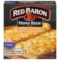 Red Baron Pizzas, French Bread, Singles, 5 Cheese & Garlic, 2 Pack - 2 Each 