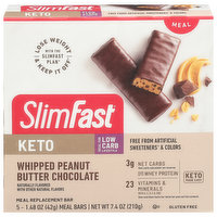 SlimFast Meal Replacement Bar, Whipped Peanut Butter Chocolate - 5 Each 
