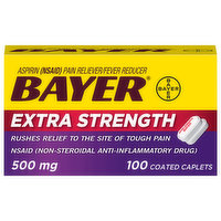 Bayer Aspirin, Extra Strength, Coated Caplets - 100 Each