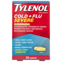 Tylenol Cold + Flu Severe, for Adults, Caplets