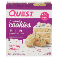 Quest Cookies, Frosted, Birthday Cake Flavor - 8 Each