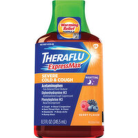 Theraflu Severe Cold & Cough, Berry Flavor, Nighttime - 8.3 Fluid ounce 