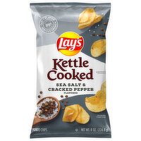 Lay's Potato Chips, Sea Salt & Cracked Pepper Flavored, Kettle Cooked