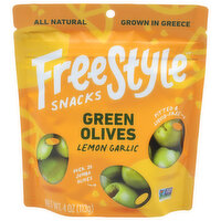 FreeStyle Olives, Green, Lemon Garlic - 4 Ounce 