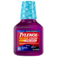 Tylenol Cough + Sore Throat, Extra Strength, Night, Frosted Berry, for Adults