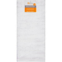 MUkitchen Dishtowel, 100% Cotton, White, Ridged Texture - 1 Each 