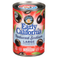 Early California Olives, Pitted Ripe, Reduced Sodium, Large